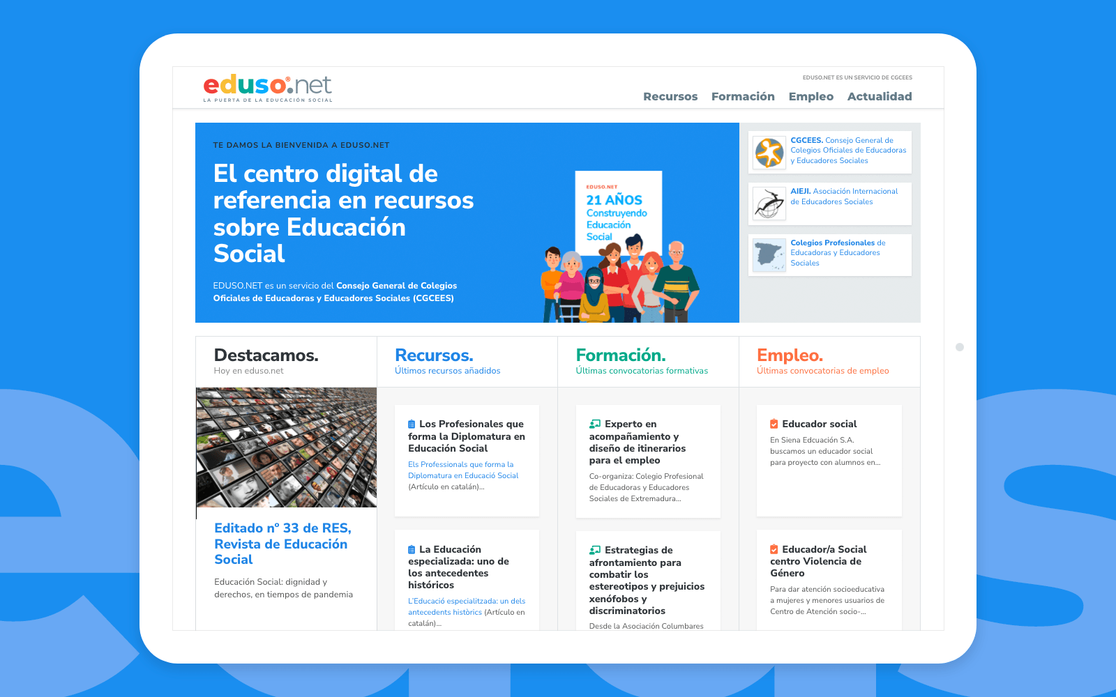 Diseño web de la página inicial