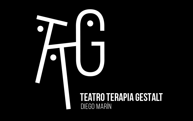 Versión en negativo del diseño de identidad corporativa para Teatro Terapia Gestalt