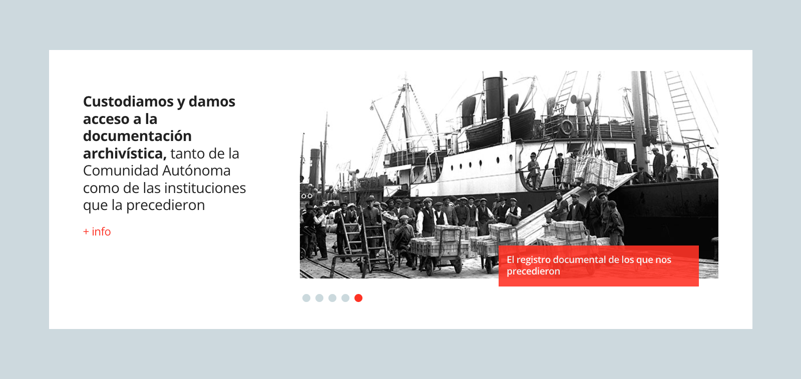 Elementos de diseño interactivos de la web del Archivo Regional de Murcia