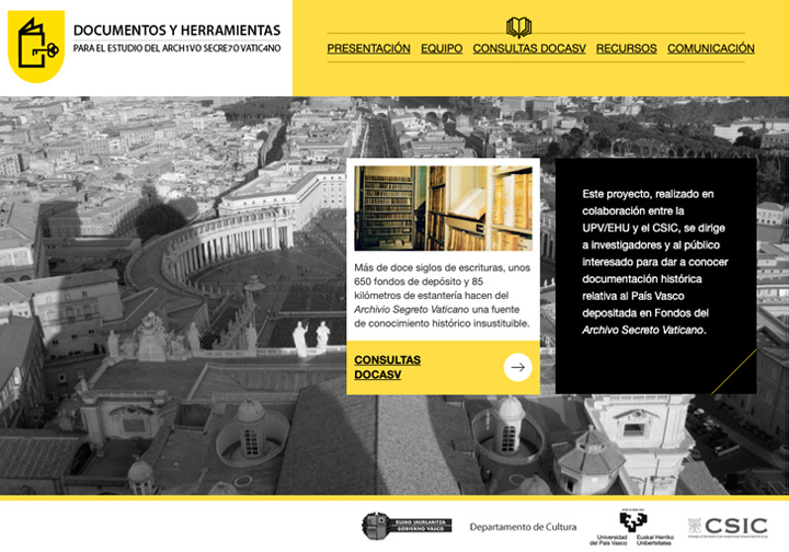 Diseños web para el proyecto DOCASV del CSIC
