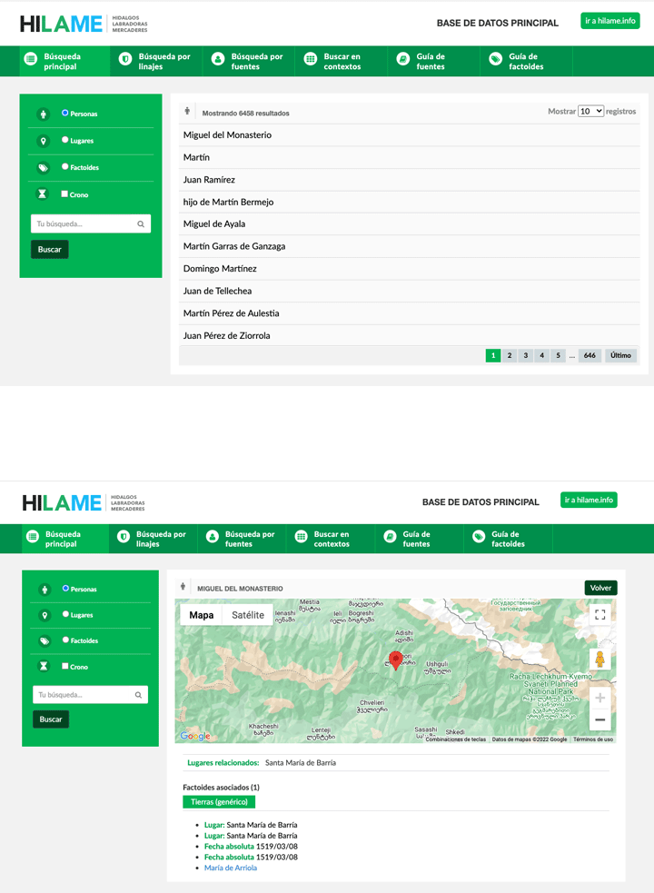 Bases de datos para HILAME (CSIC)