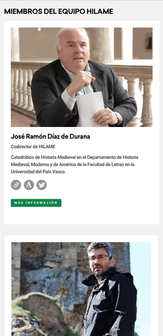 Diseño web móvil responsive para la sección equipo de HILAME (CSIC)
