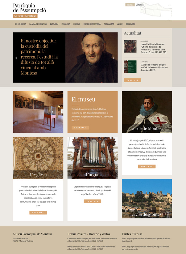 Diseño de la página web del Museo de Montesa