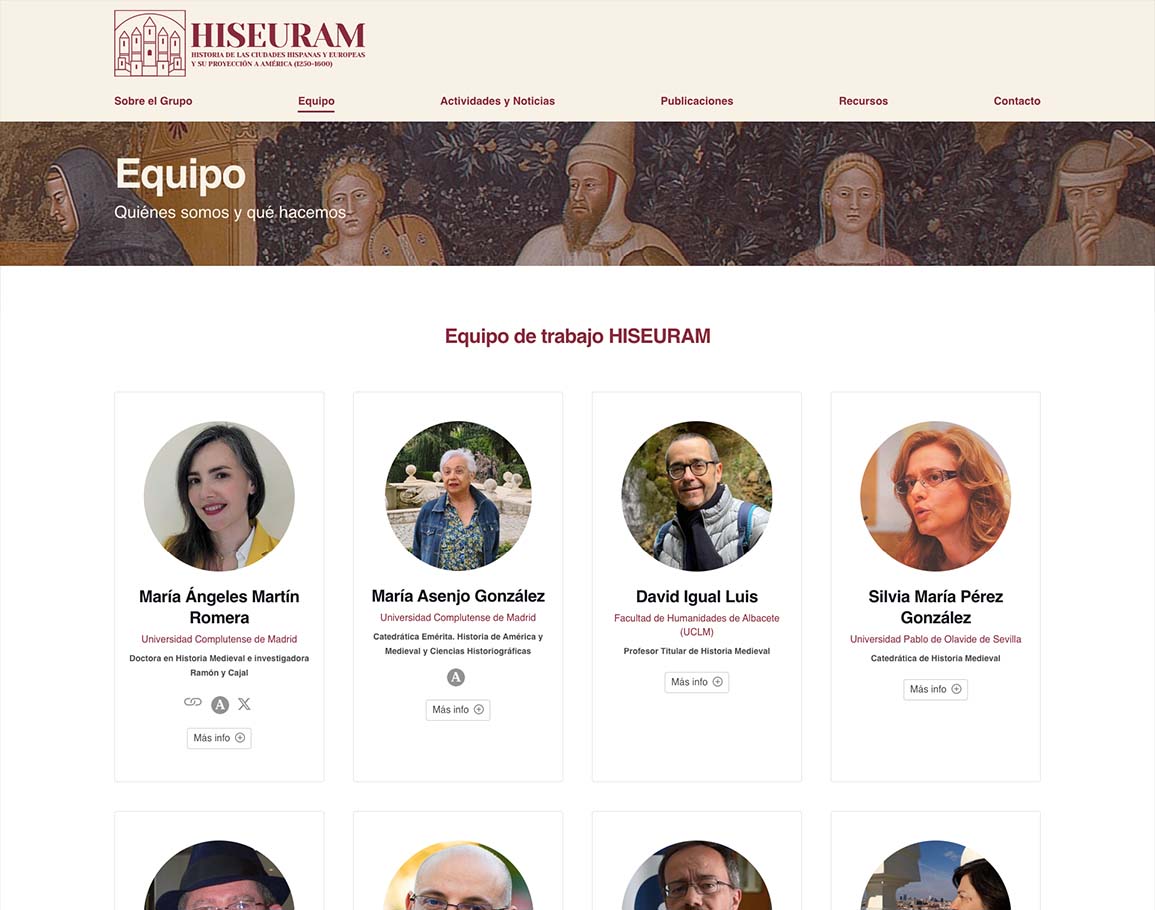 Sección equipo de grupo de investigación medieval financiado por la Universidad Complutense de Madrid, Ministerio de Ciencia, Innovación y Universidades y Agencia Estatal de Investigación